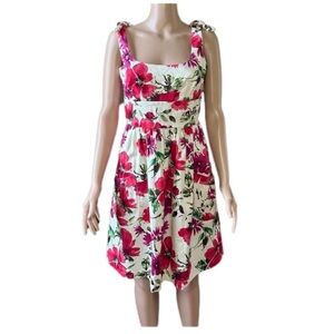 B. Smart Floral Mini Dress - Pink and Green